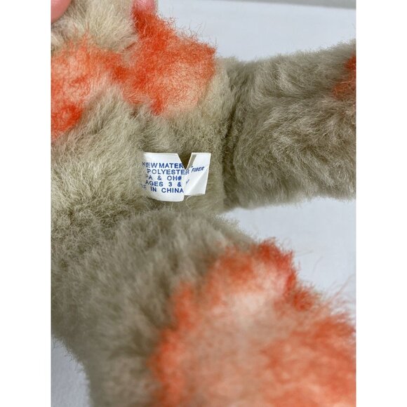 Vintage Tan Orange Plush Puppy Dog Stuffed Animal Laying Down - Picture 9 of 11